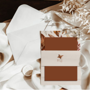 Monogram Elegant Wedding Uitnodigingen Wikkel