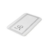 Monogram Elegant White en Black Stripes Badmat (Gekanteld)