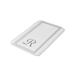 Monogram Elegant White en Black Stripes Badmat