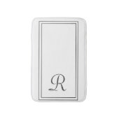 Monogram Elegant White en Black Stripes Badmat (Voorkant Verticaal)