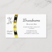 Monogram Elegant White en Gold Sparking Diamonds Visitekaartje (Achterkant)