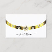 Monogram Elegant White en Gold Sparking Diamonds Visitekaartje (Voorkant)