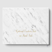 Monogram Elegant White Marble & Gold Foil Wedding  Gastenboek (Achterkant)