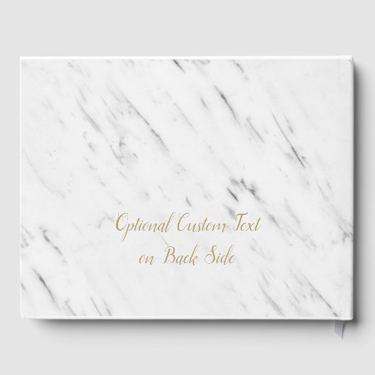 Monogram Elegant White Marble & Gold Foil Wedding  Gastenboek (Achterkant)