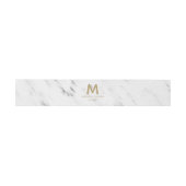 Monogram Elegant White Marble & Gold Foil Wedding  Uitnodigingen Wikkel (Vlak)