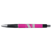 Monogram Elegant Wit Roze Persoonlijk Pen (Voorkant)