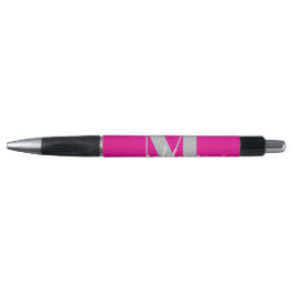 Monogram Elegant Wit Roze Persoonlijk Pen