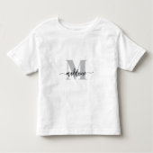 Monogram Elegant Wit Zwart Kinder Shirts (Voorkant)