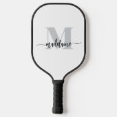 Monogram Elegant Wit Zwart Persoonlijk Pickleball Paddle (Achterkant)