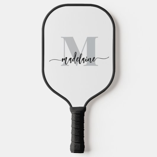 Monogram Elegant Wit Zwart Persoonlijk Pickleball Paddle (Achterkant)