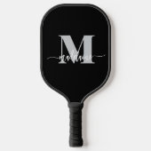 Monogram Elegant Wit Zwart Persoonlijk Pickleball Paddle (Voorkant)