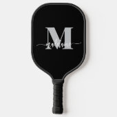 Monogram Elegant Wit Zwart Persoonlijk Pickleball Paddle (Achterkant)