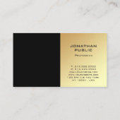 Monogram Elegant Zwart Goud Modern Ontwerp Visitekaartje (Achterkant)