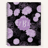 Monogram Elegant Zwart Spiraal Notitieboek (Voorkant)