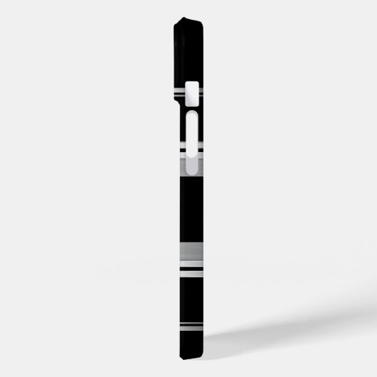 Monogram elegant zwart-wit en zilver grijs design Case-Mate iPhone case (Achterkant / Links)