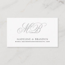 Monogram Elegant Zwart Wit Grijs Bruiloft Website
