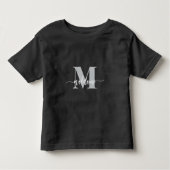 Monogram Elegant Zwart Wit Kinder Shirts (Voorkant)