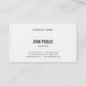 Monogram Elegant Zwart Wit Minimalistische Sjabloo Visitekaartje (Achterkant)