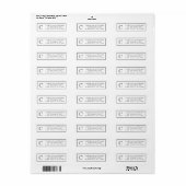 Monogram Elegant Zwart Wit Rand Briefpapier Etiket (Full Sheet)
