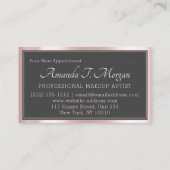 Monogram Elegante Afspraak Grijs Roos Groene Flora Visitekaartje (Achterkant)