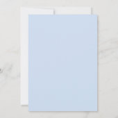 Monogram Elegante Blauwe Hortensia Rand Bruiloft Kaart (Achterkant)