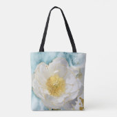 Monogram Elegante Bloem Luxe Goud Waterverf Tote Bag (Achterkant)