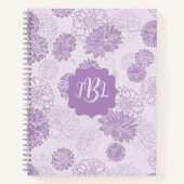 Monogram Elegante Bloemen Notitieboek (Voorkant)