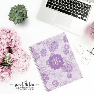 Monogram Elegante Bloemen Notitieboek
