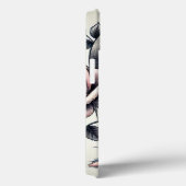 Monogram Elegante Bloemen Skelet Schedel Roze Roze Case-Mate iPhone Case (Achterkant / Rechts)