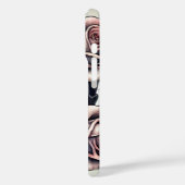 Monogram Elegante Bloemen Skelet Schedel Roze Roze Case-Mate iPhone Case (Achterkant / Links)