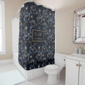 Monogram Elegante Bloemrijke Douche-Uitzicht Douchegordijn (In situ)