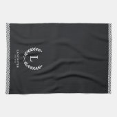 Monogram Elegante Boerderij Moderne Minimalistisch Theedoek (Horizontaal)