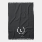 Monogram Elegante Boerderij Moderne Minimalistisch Theedoek (Verticaal)