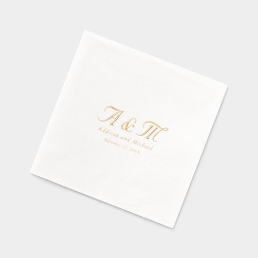 Monogram Elegante bruiloft Folie Servetten (Links)
