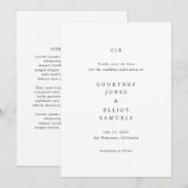 Monogram Elegante Bruiloft Save The Date (Voorkant / Achterkant)