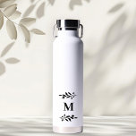 Monogram Elegante Bruiloft Wit Water Fles Gift<br><div class="desc">Monogram Elegante Bruiloft Wit Water Fles Gift. Personaliseer deze stijlvolle waterfles met uw aangepaste monogram initiaal.</div>