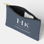 Monogram Elegante Chic Navy Blue Monogrammed Naam Etui (Open)