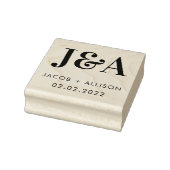 monogram elegante chocolade bruiloft favoriet rubberstempel (Stempel)