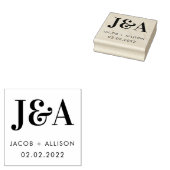 monogram elegante chocolade bruiloft favoriet rubberstempel (Gestempeld)
