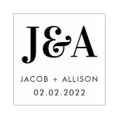 monogram elegante chocolade bruiloft favoriet rubberstempel (Afrduk)