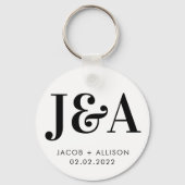 monogram elegante chocolade bruiloft favoriet sleutelhanger (Voorkant)