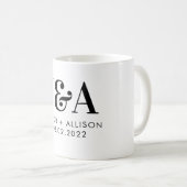 monogram elegante chocoladebruideje koffiemok (Voorkant rechts)