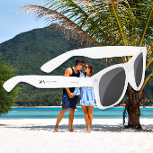 monogram elegante chocoladebruideje zonnebrillen