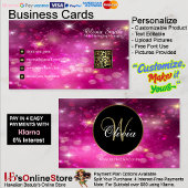 Monogram Elegante Classy Sparkle QR-code Visitekaartje