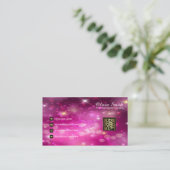 Monogram Elegante Classy Sparkle QR-code Visitekaartje (Staand voorkant)