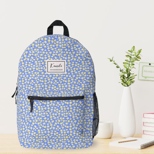 Monogram Elegante Coquette Gele Bloem Bedrukte Rugzak