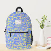 Monogram Elegante Coquette Gele Bloemen Bedrukte Rugzak