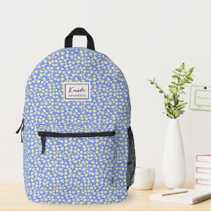 Monogram Elegante Coquette Gele Bloemen Bedrukte Rugzak