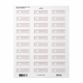 Monogram Elegante Donkerrode Rand Briefpapier Etiket (Full Sheet)