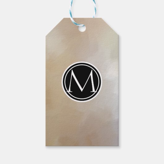 Monogram Elegante en Abstracte achtergrond Cadeaulabel (Voorkant)